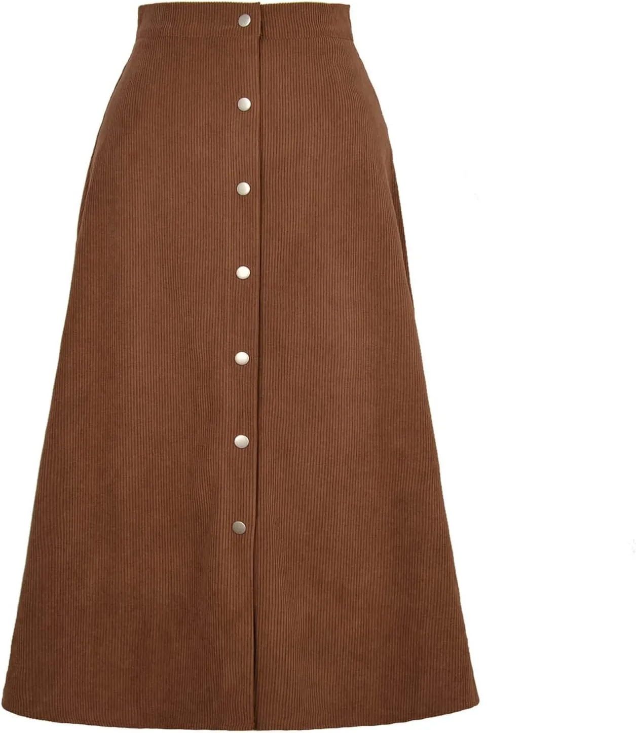 Midi Skirts for Women Trendy Corduroy Skirt Button Down High Waisted Dressy Business Casual A Line Elegant Dress 2025