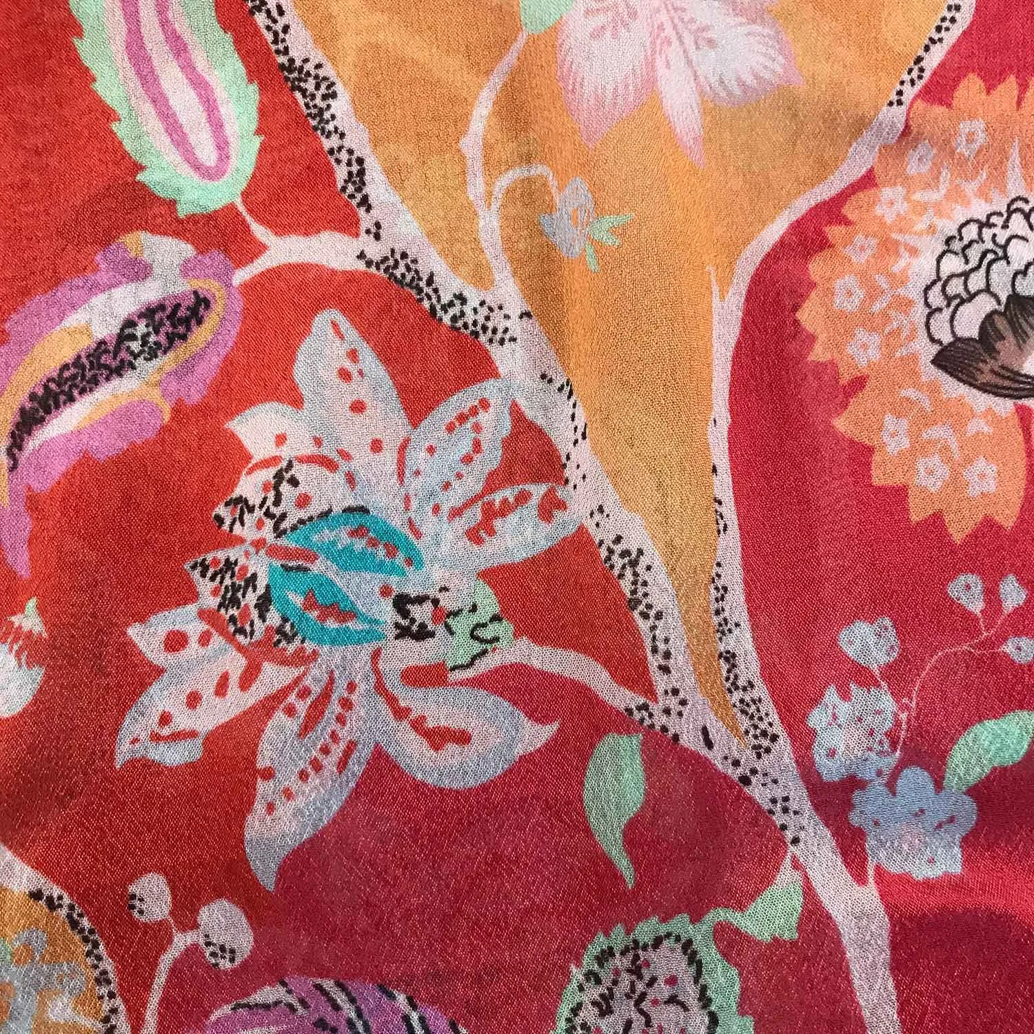 Multicolor Floral Digital Print Viscose Chiffon Fabric