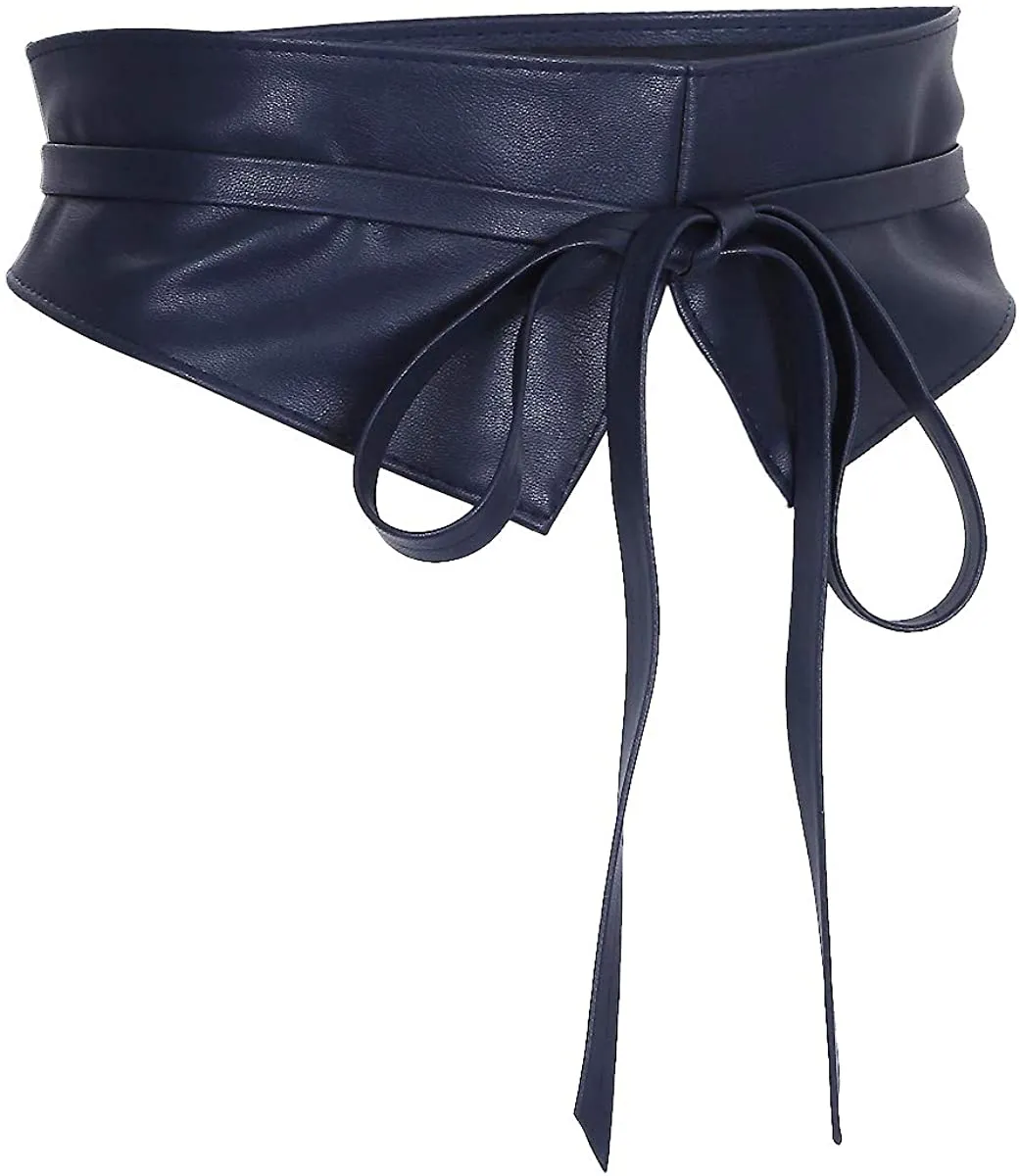 Obi Style  Pink Leather Cinch Waistband Belt