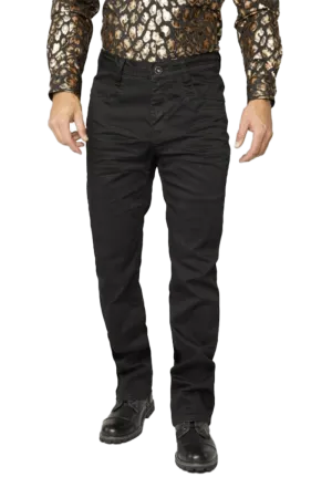 Platini Men's Slade Black Relaxed Fit Stretch Pants
