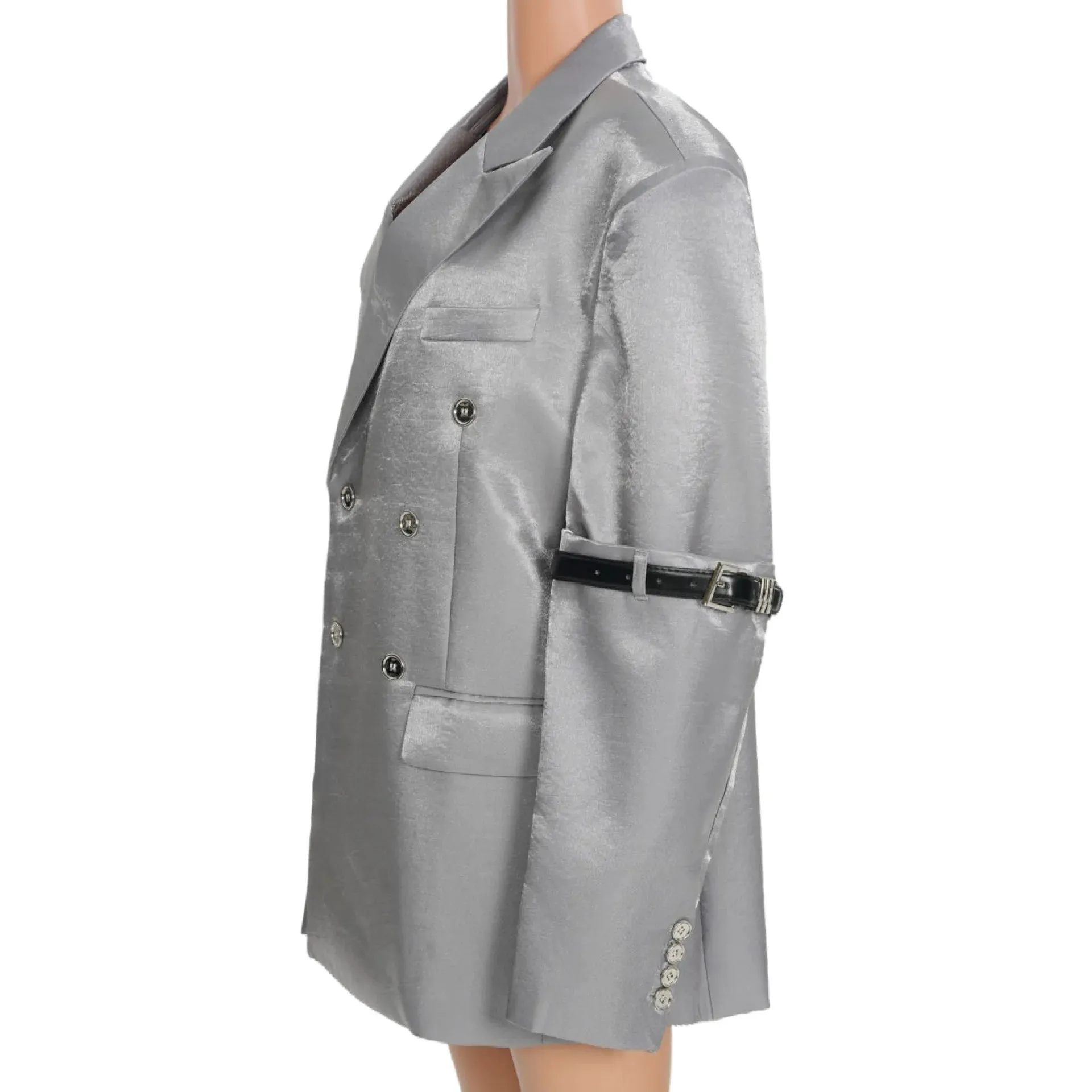 Pre Order:  Soft Sheen Belted Sleeves Blazer