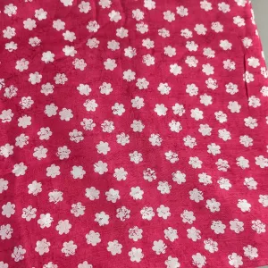 Precut Of Dark Pink Motifs Muslin Silk Fabric