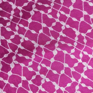 Precut Of Purple & White Checks Muslin Silk Fabric