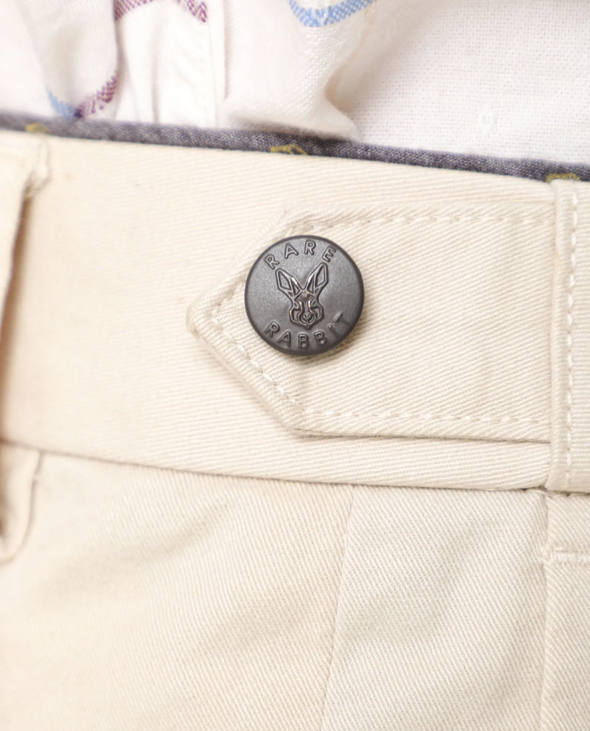Rare Rabbit Men's Trews-22 Beige Solid Mid-Rise Regular Fit Trouser