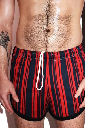 Regatta Stripe Running Shorts- Navy