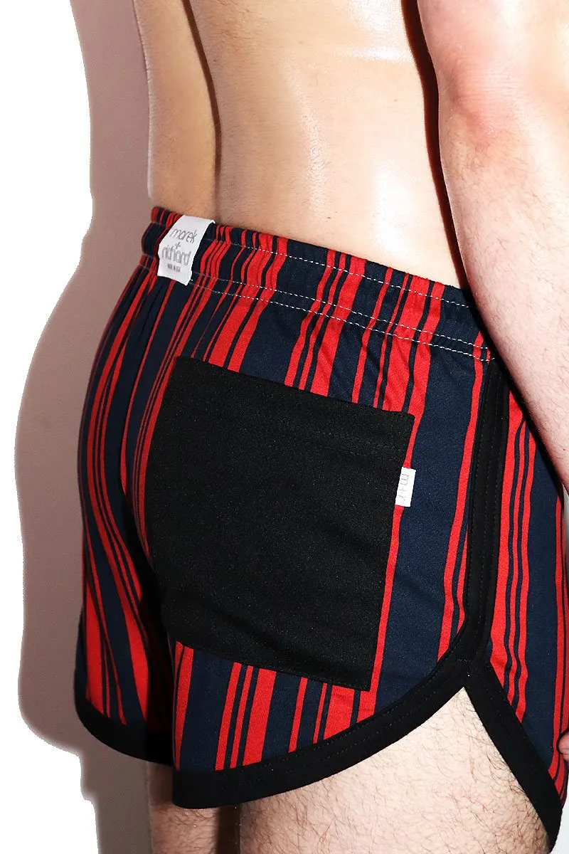 Regatta Stripe Running Shorts- Navy