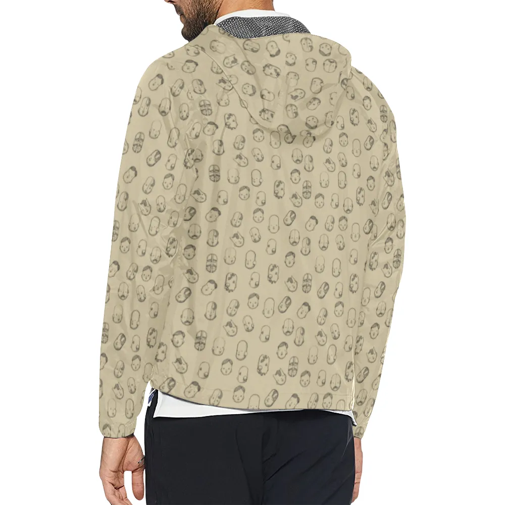 Robot Heads Pattern Windbreaker Zipper Hoodie