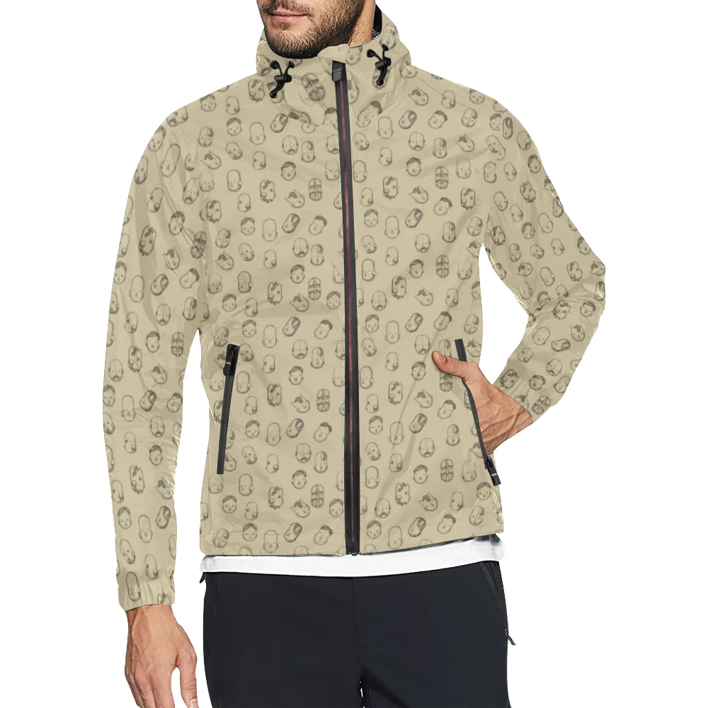 Robot Heads Pattern Windbreaker Zipper Hoodie