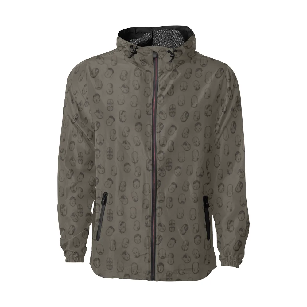 Robot Heads Pattern Windbreaker Zipper Hoodie