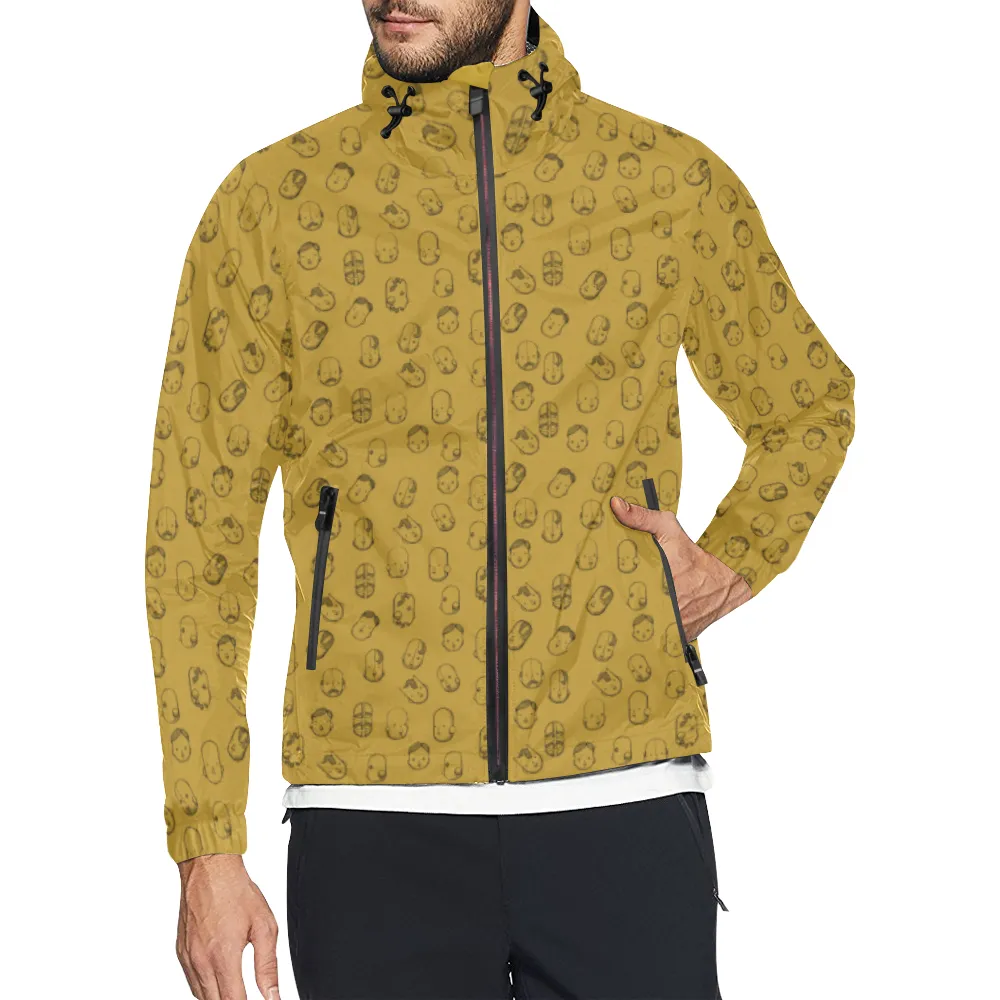 Robot Heads Pattern Windbreaker Zipper Hoodie