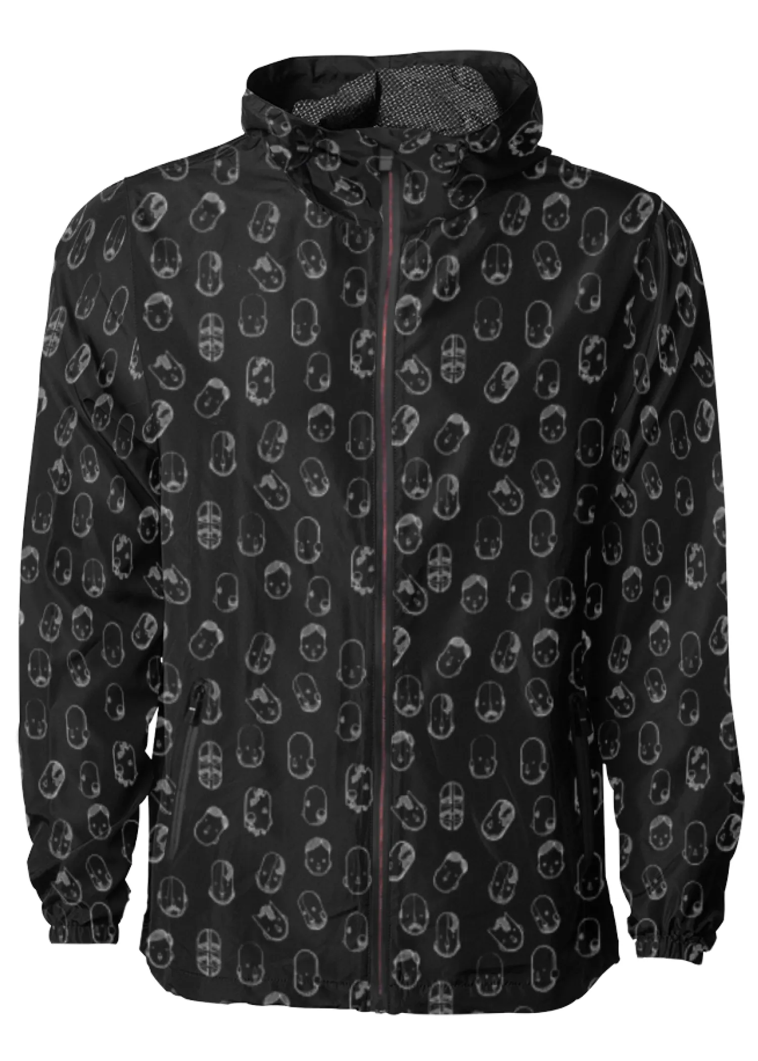 Robot Heads Pattern Windbreaker Zipper Hoodie