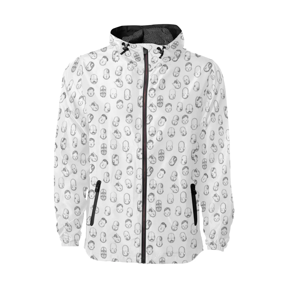 Robot Heads Pattern Windbreaker Zipper Hoodie