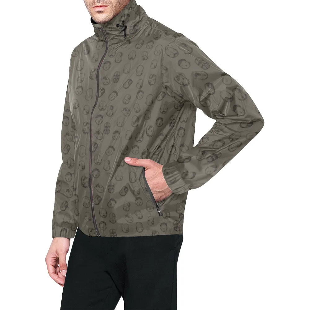 Robot Heads Pattern Windbreaker Zipper Hoodie