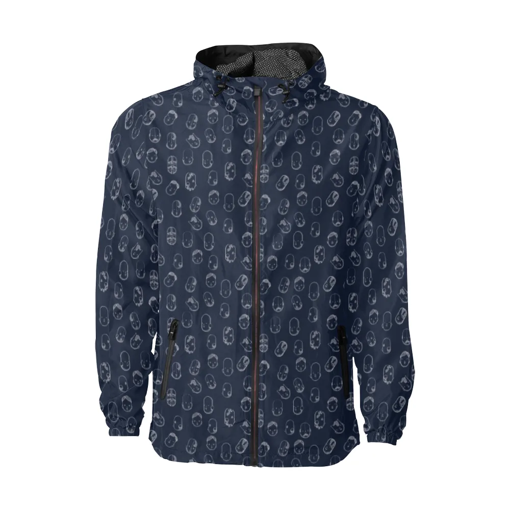 Robot Heads Pattern Windbreaker Zipper Hoodie