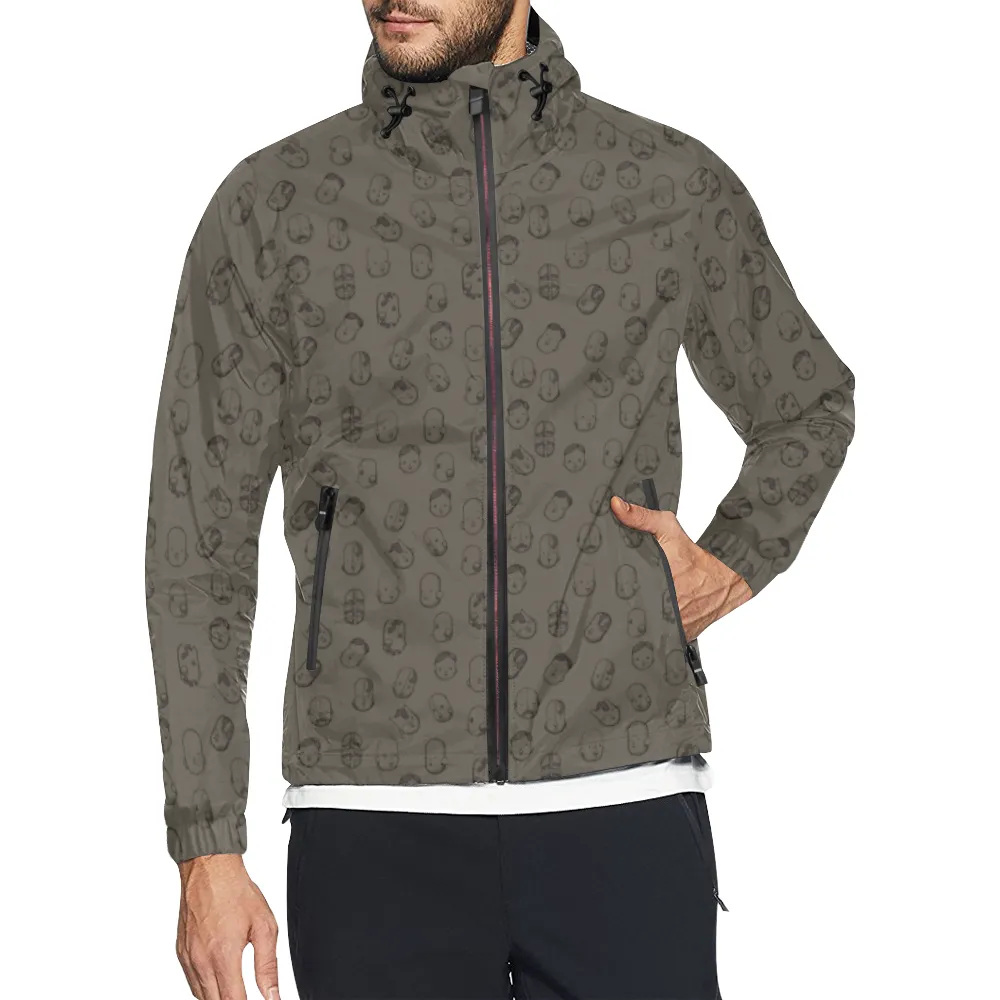 Robot Heads Pattern Windbreaker Zipper Hoodie