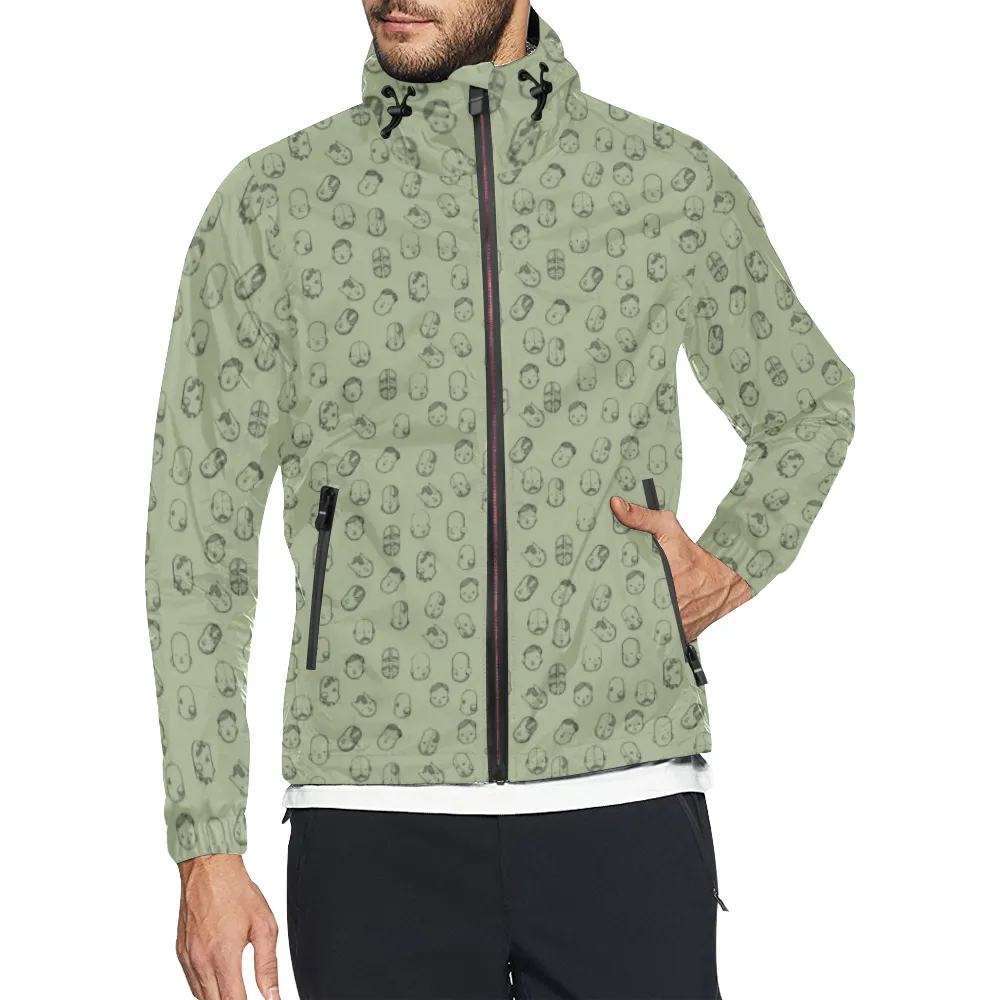 Robot Heads Pattern Windbreaker Zipper Hoodie