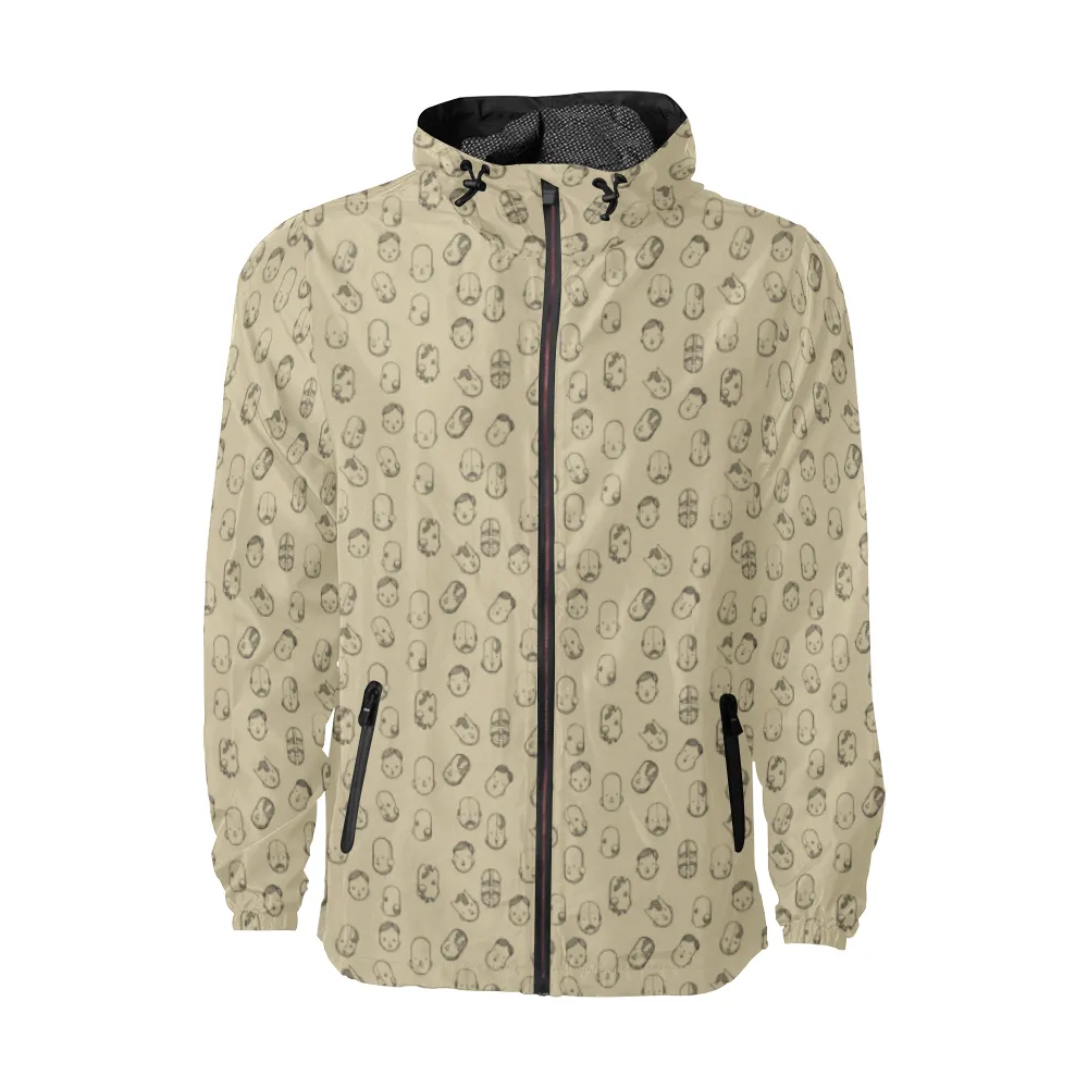 Robot Heads Pattern Windbreaker Zipper Hoodie