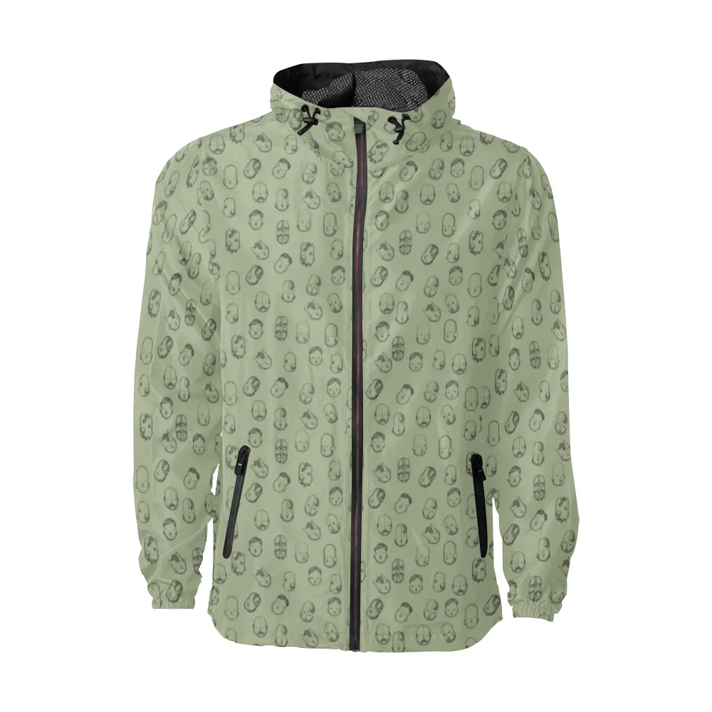Robot Heads Pattern Windbreaker Zipper Hoodie