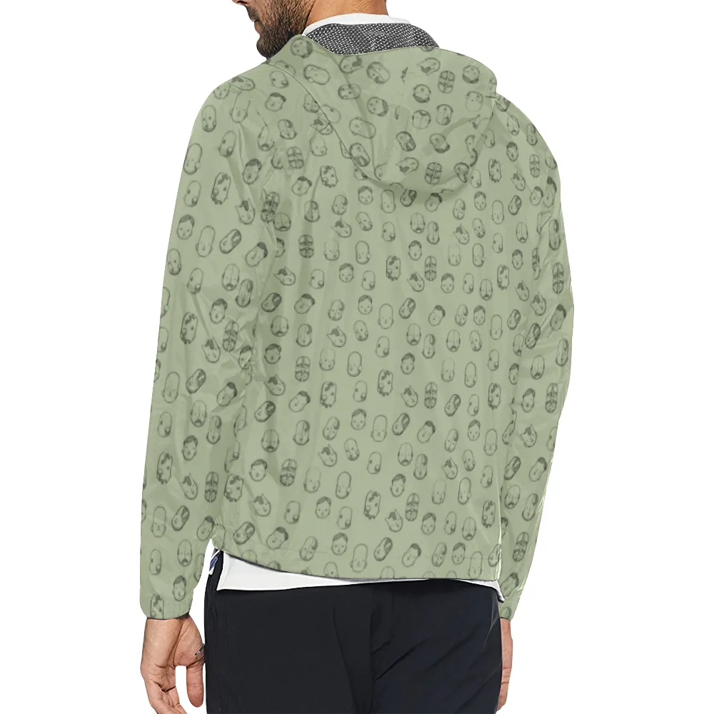 Robot Heads Pattern Windbreaker Zipper Hoodie