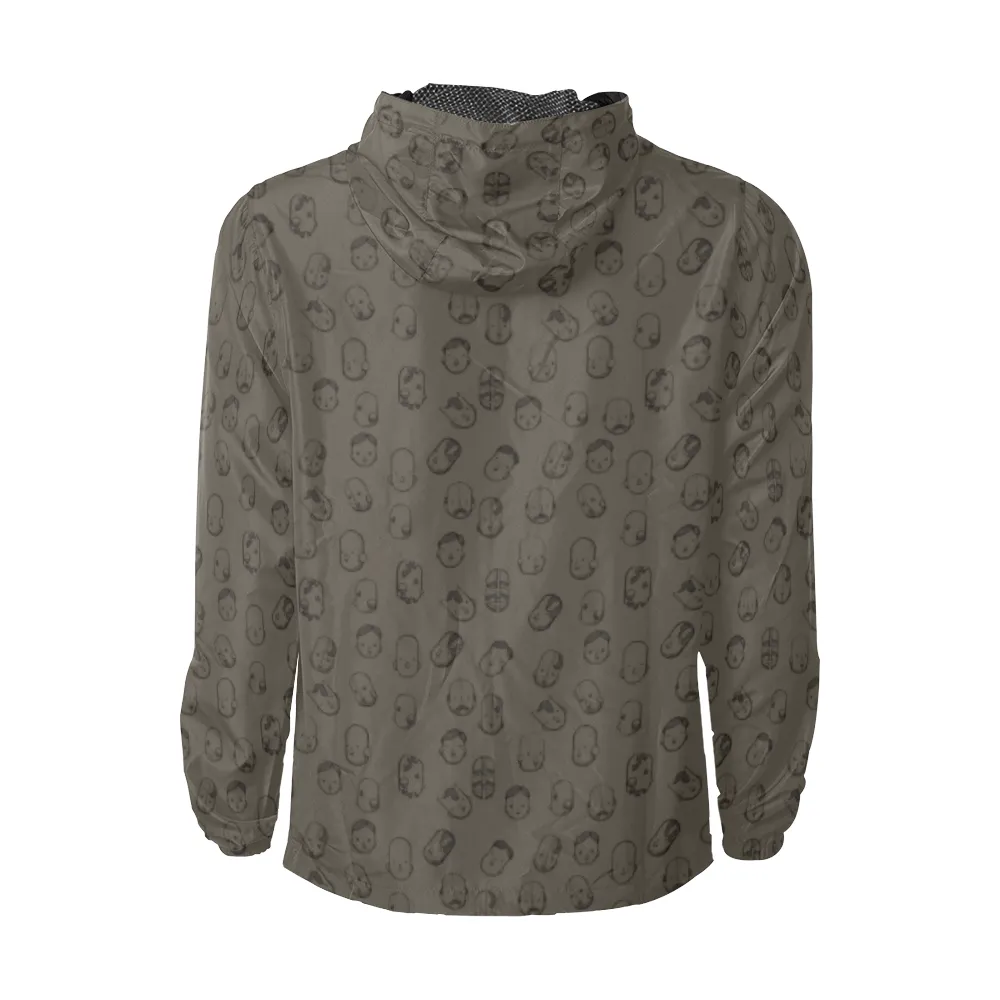 Robot Heads Pattern Windbreaker Zipper Hoodie