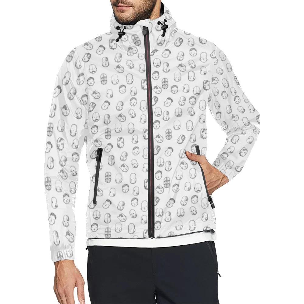 Robot Heads Pattern Windbreaker Zipper Hoodie