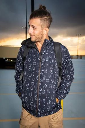 Robot Heads Pattern Windbreaker Zipper Hoodie