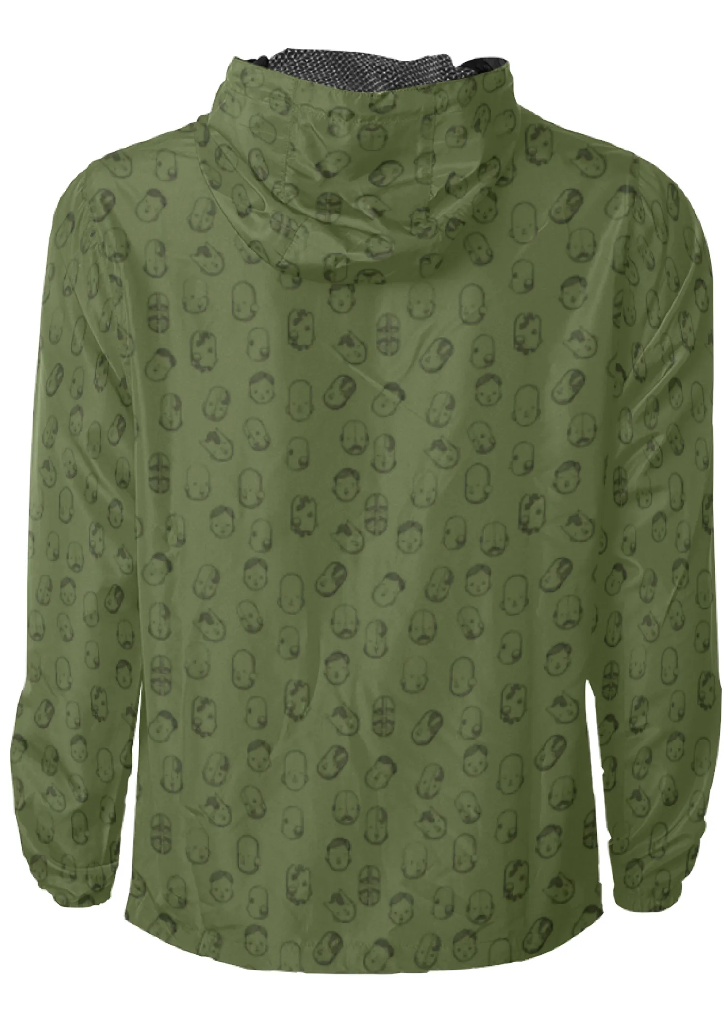 Robot Heads Pattern Windbreaker Zipper Hoodie