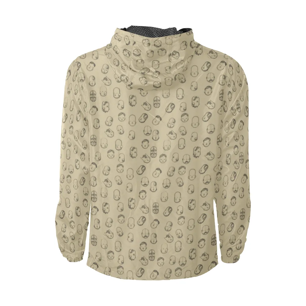 Robot Heads Pattern Windbreaker Zipper Hoodie