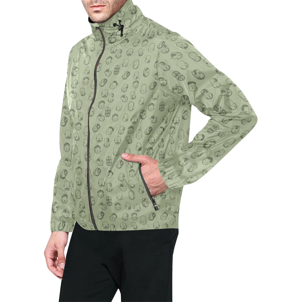 Robot Heads Pattern Windbreaker Zipper Hoodie