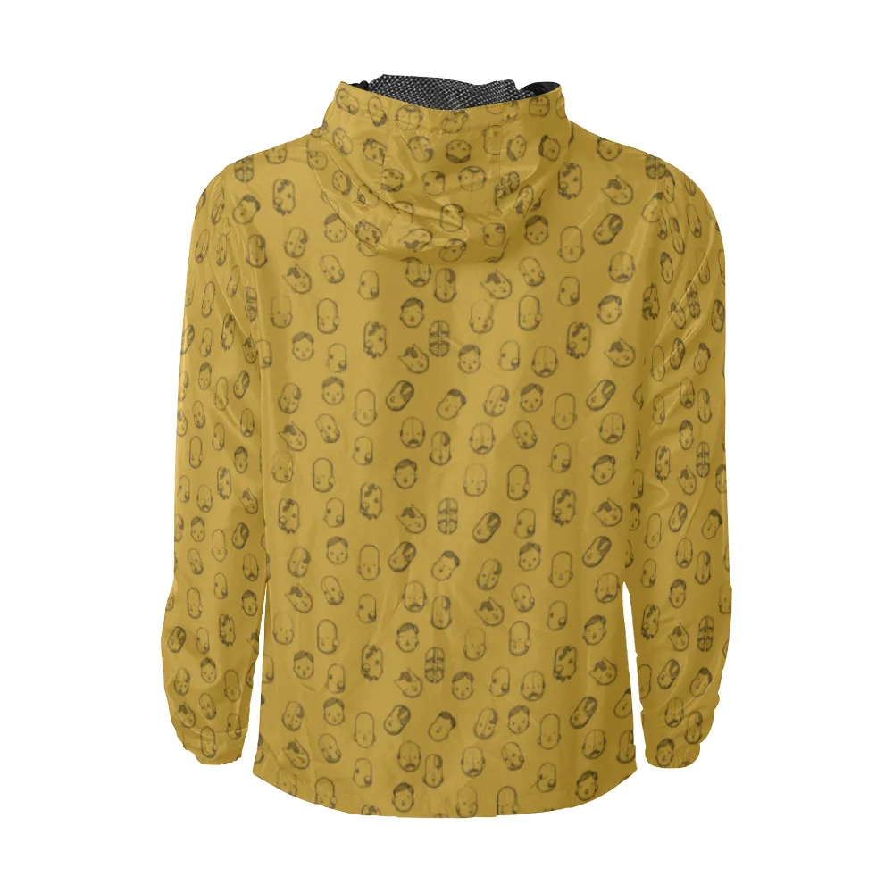 Robot Heads Pattern Windbreaker Zipper Hoodie