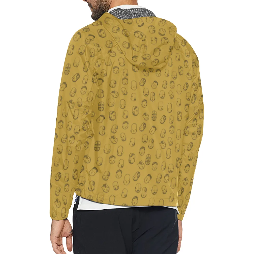 Robot Heads Pattern Windbreaker Zipper Hoodie