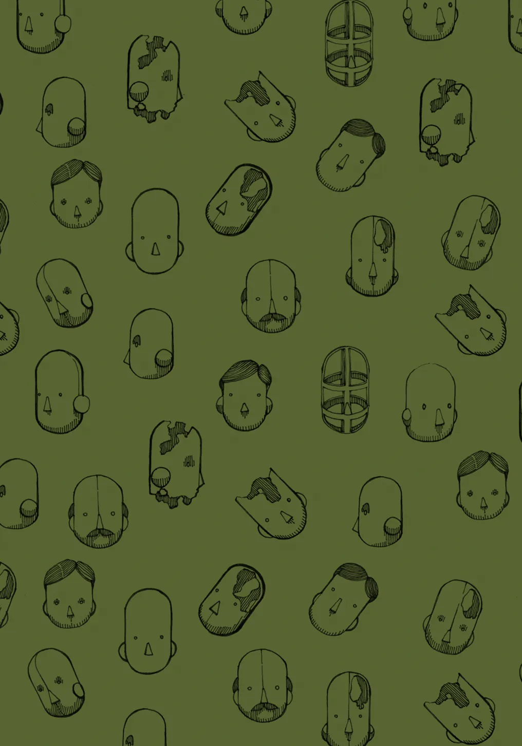 Robot Heads Pattern Windbreaker Zipper Hoodie