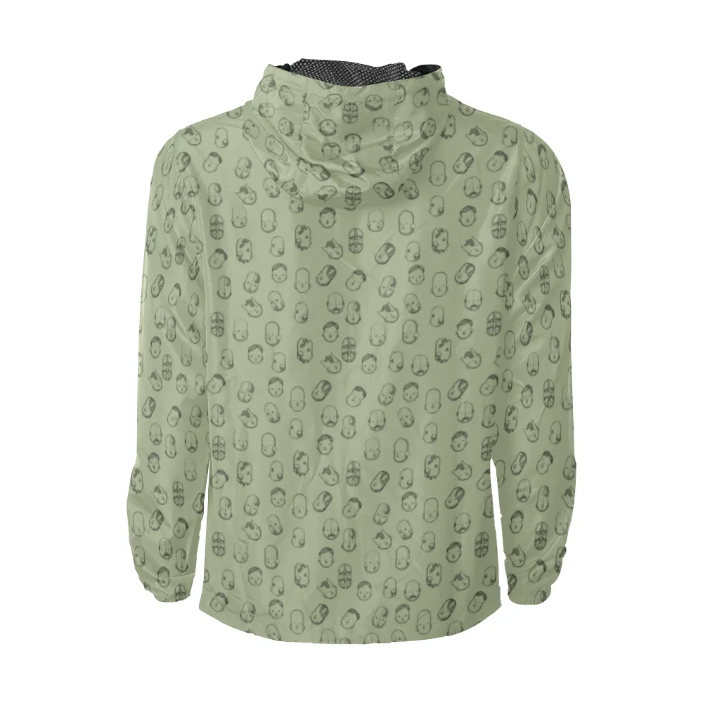 Robot Heads Pattern Windbreaker Zipper Hoodie
