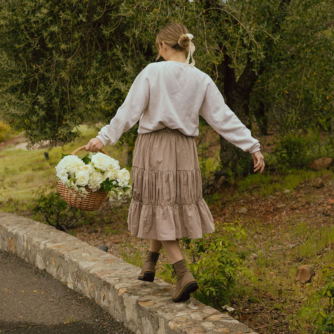 Salinas Skirt, Brown Gingham