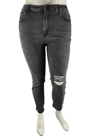 Shein women's black stonewashed jeans size 1XL