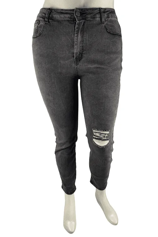Shein women's black stonewashed jeans size 1XL