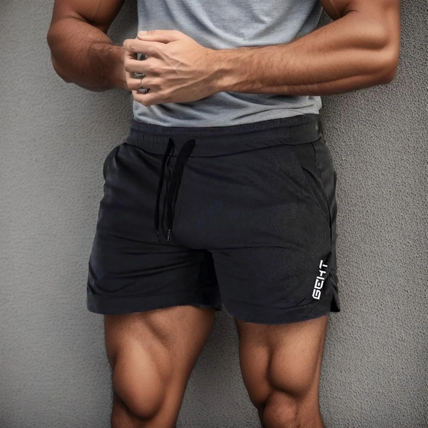 Shorts Men Slim Fit Flat Front Stretch Casual Short Shorts Outdoor Athletic Workout Running Comfy Activewear Pants