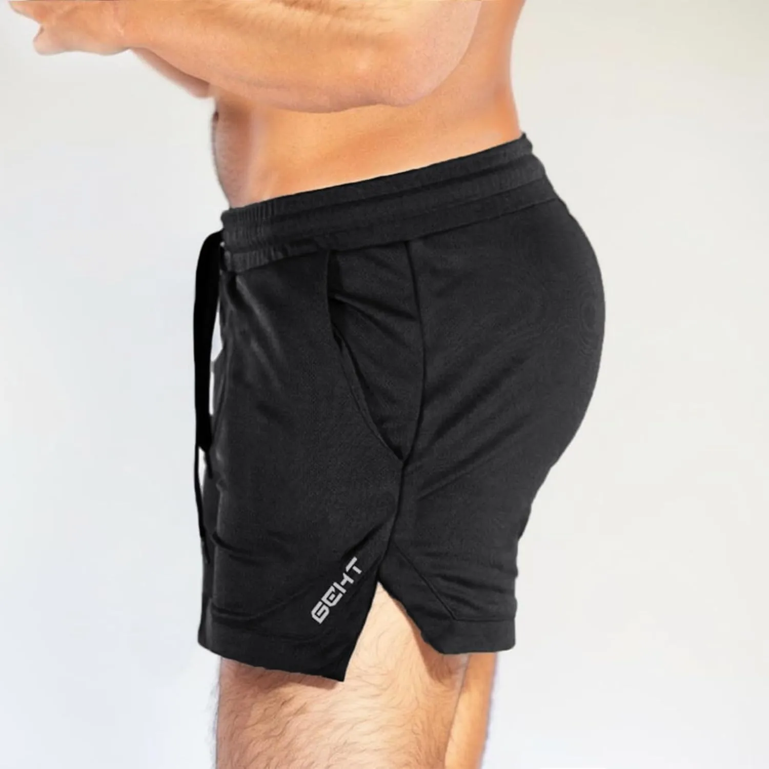 Shorts Men Slim Fit Flat Front Stretch Casual Short Shorts Outdoor Athletic Workout Running Comfy Activewear Pants