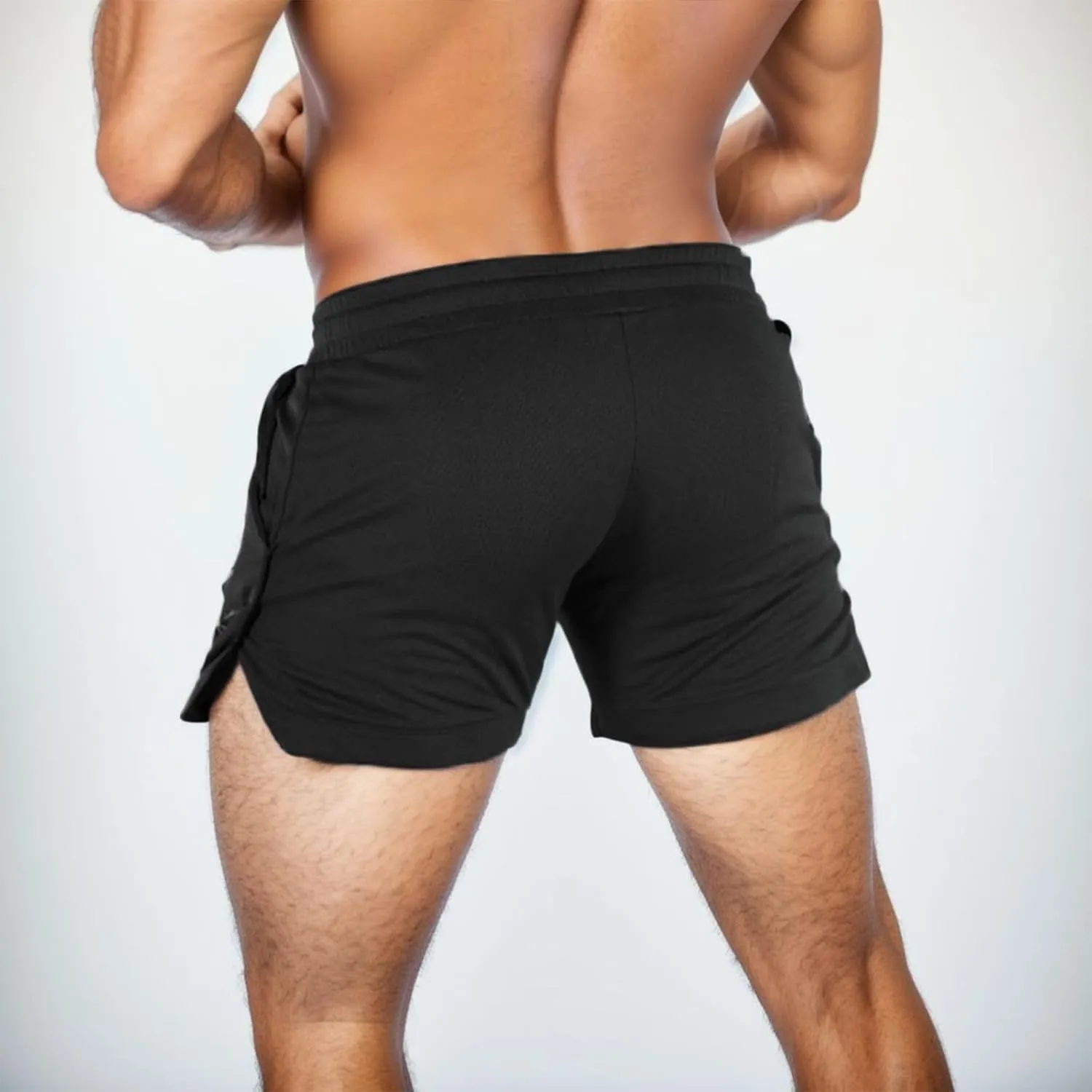 Shorts Men Slim Fit Flat Front Stretch Casual Short Shorts Outdoor Athletic Workout Running Comfy Activewear Pants