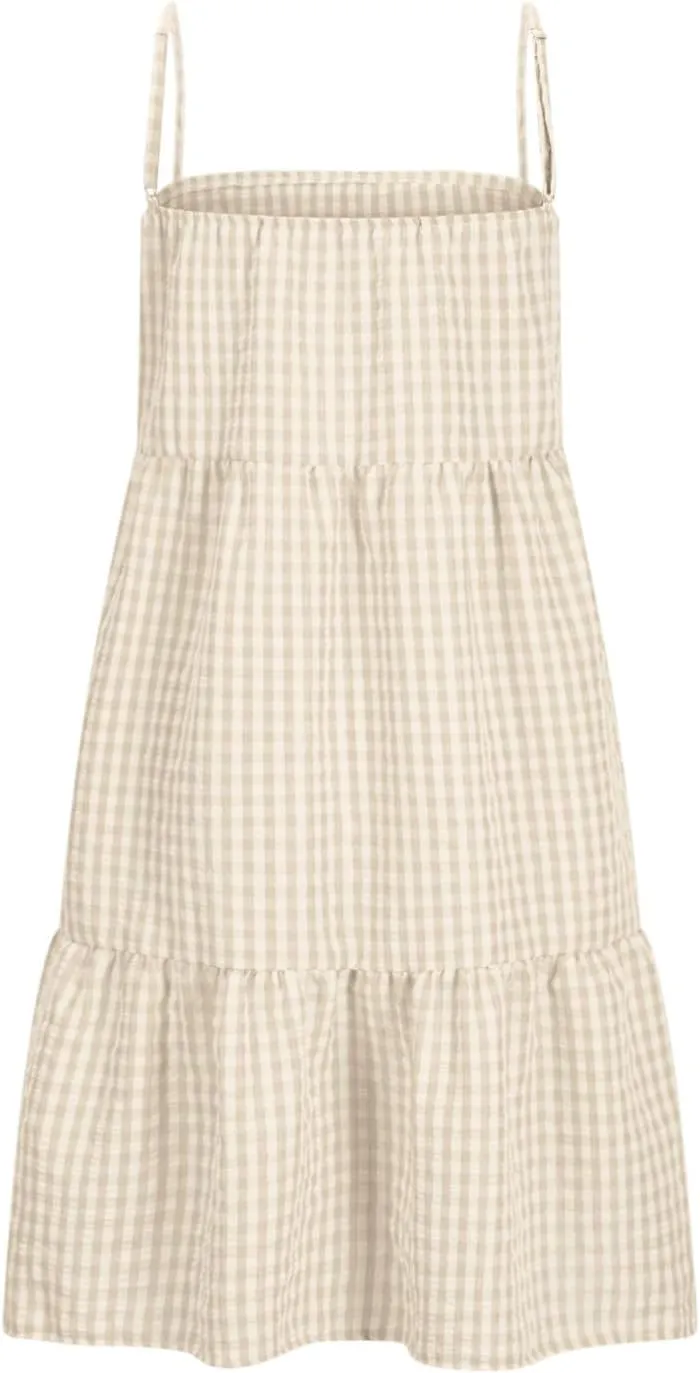 Summer Dresses for Women 2025 Casual Spaghetti Strap Ruffle Mini Dress Vacation Beach A Line Sundresses with Pockets