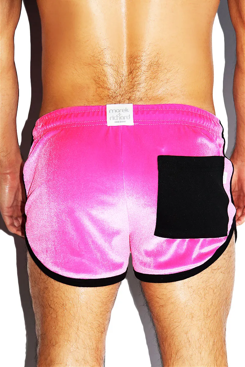 Velvet Running Shorts-Fuchsia