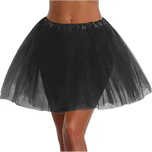 Women Skirt Summer Tutu Tulle Skirt Womens Pleated Short Skirt Adult Tutu Dancing Skirt Ruffle Midi Skirt with