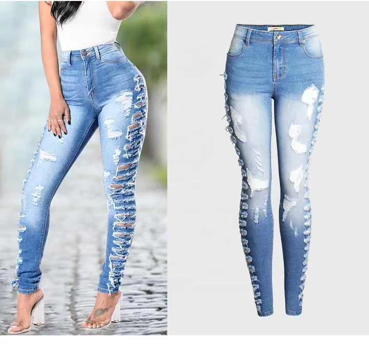 Women's Denim Jeans European-بنطلون جينز نسائي