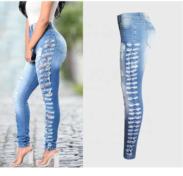 Women's Denim Jeans European-بنطلون جينز نسائي