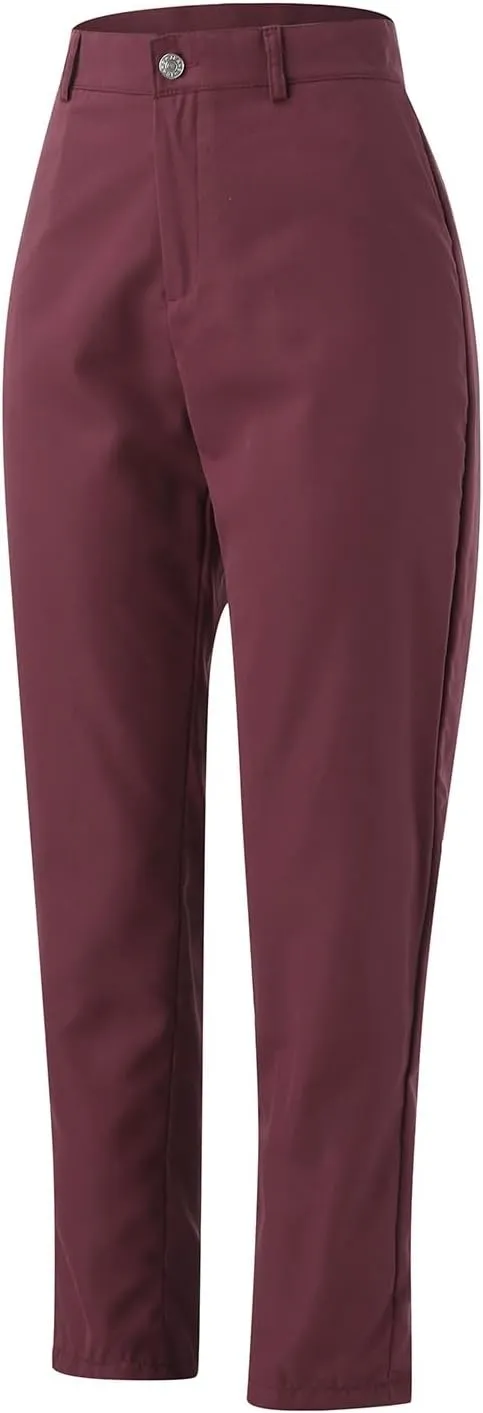 Womens Elegant Casual Daily Straight Leg Casual Pants Suit Pants Solid Color Zipper Button Trousers High Waist