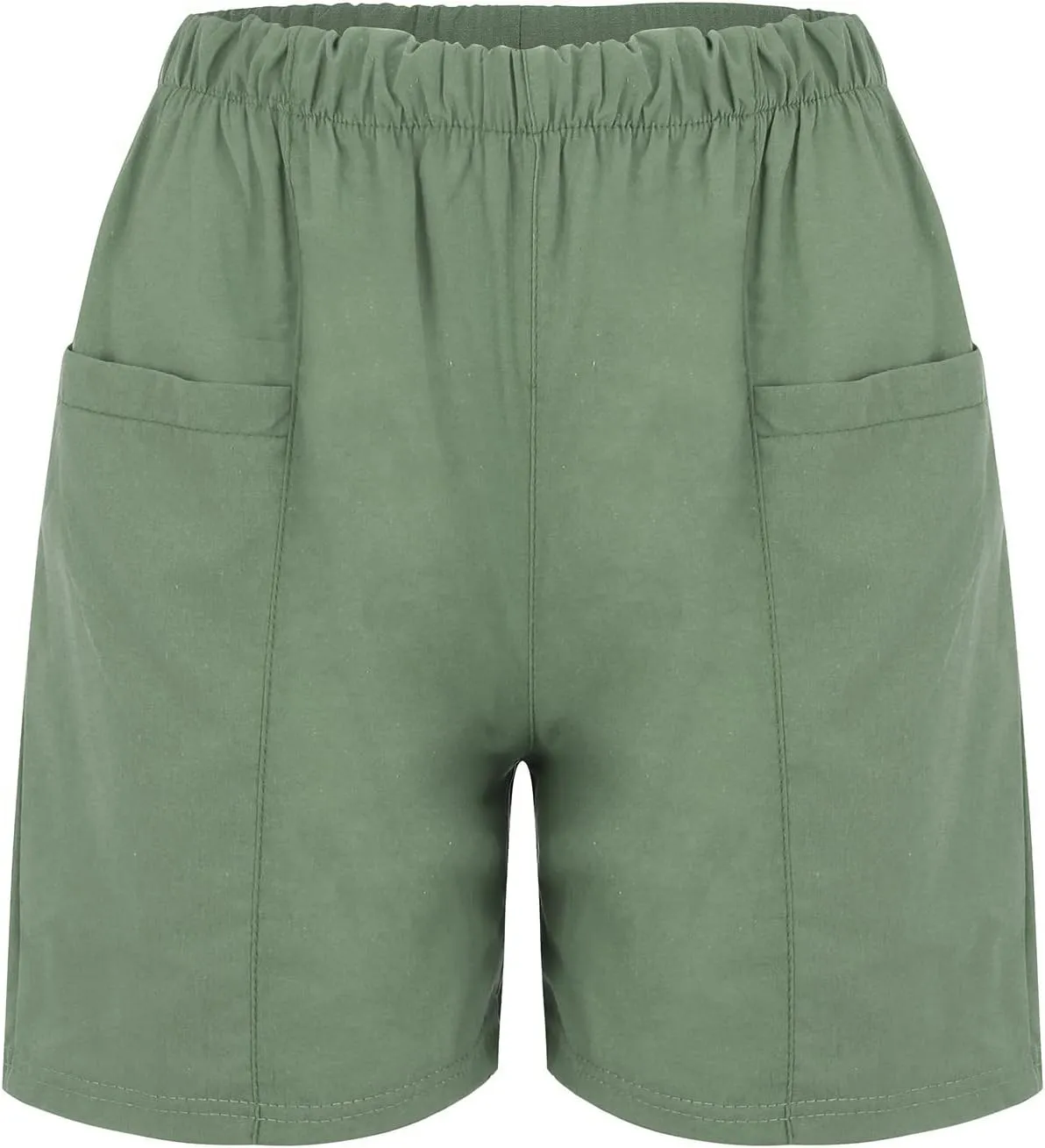 Womens Wide Leg Shorts for Women with Pockets Elastic Waist Linen Shorts Y2k Casual Loose Comfy Cotton Outdoor Short Pants
