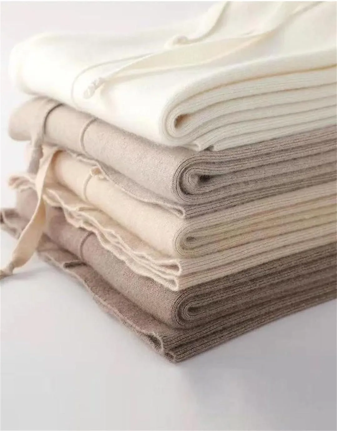 Women's Wool Pants Cashmere Wide Leg Trousers Long Britches Knit Loose High Waist Pants