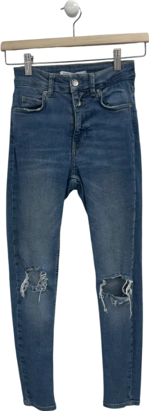 ZARA Blue Ripped Skinny Jeans UK 6