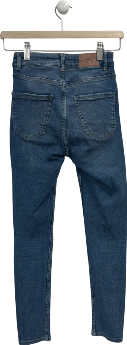 ZARA Blue Ripped Skinny Jeans UK 6